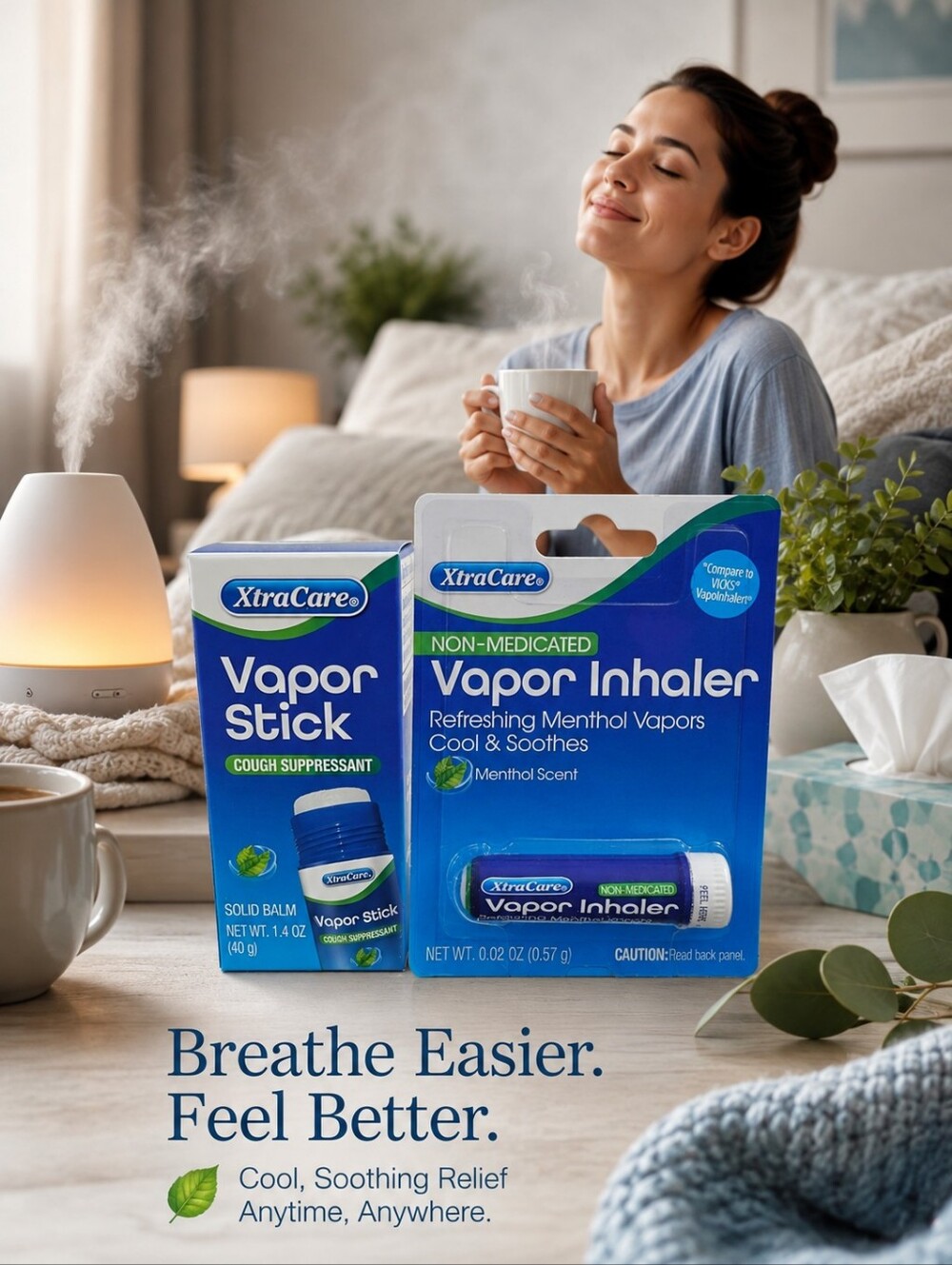 MENTHOL VAPOR STICK & VAPOR INHALOR BUNDLE 2-PIECES